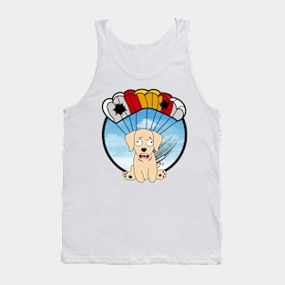 Silly retriever dog has a broken parachute Tank Top